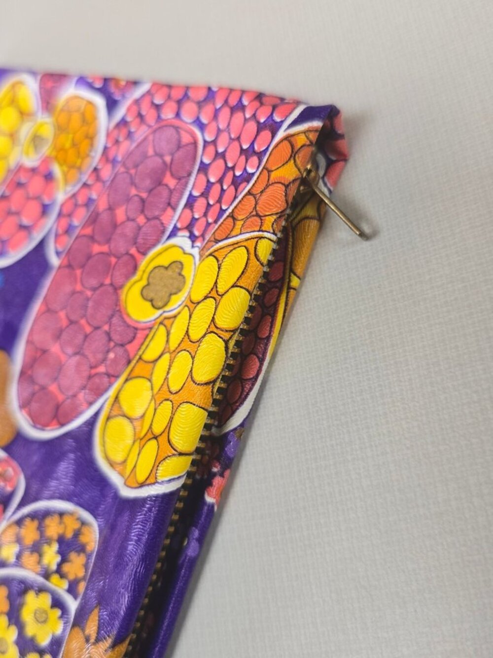 VTG 1960s Retro Hippie Make Up Bag & Sunglass Case Bright Floral Duray New York - Picture 7 of 11